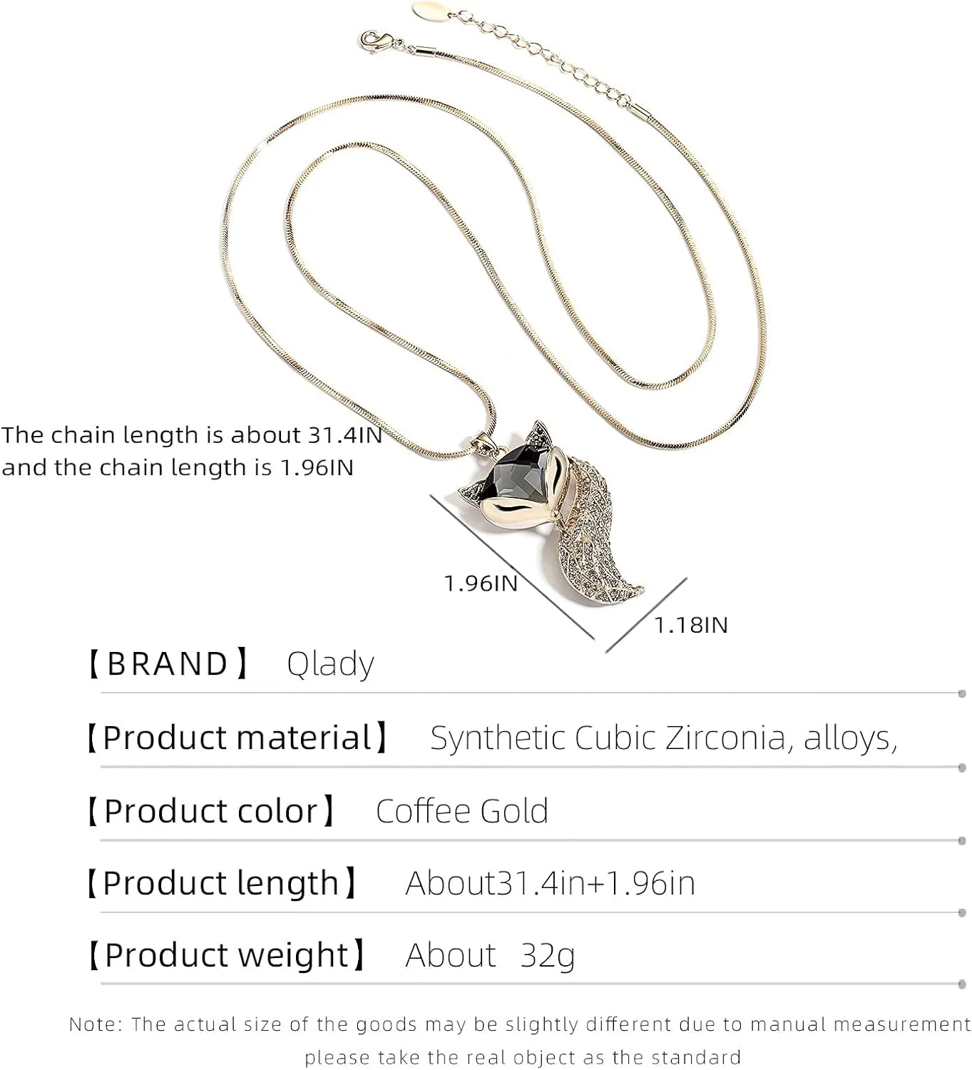 Women's high-grade fox decorative Long Necklace sweater chain